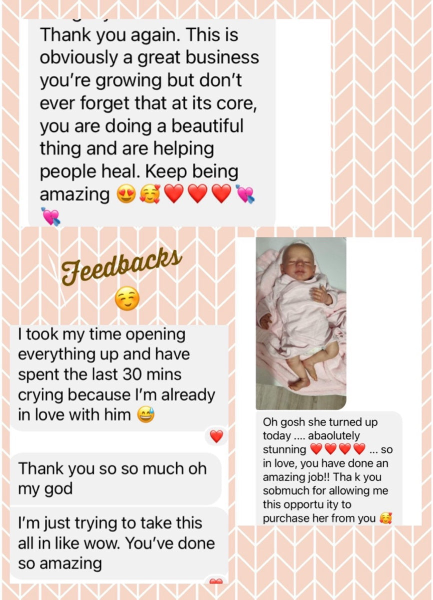 Message from Emily T: I took my time opening everything up and have spent the last 30 minutes crying because I'm already in love with him. I'm just trying to take this all in like, wow. You've done so amazing. This is obviously a great business you're growing, but don't ever forget that at its core you are doing a beautiful thing and are helping people heal. Keep being amazing.