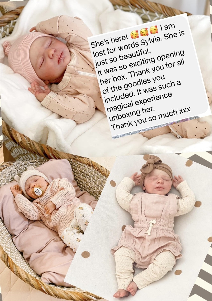 Message from Brooke S: She's here! I am lost for words Sylvia. She is just so beautiful. It was so exciting opening her box. Thank you for all of the goodies you included. It was such a magical experience unboxing her. Thank you so much xxx