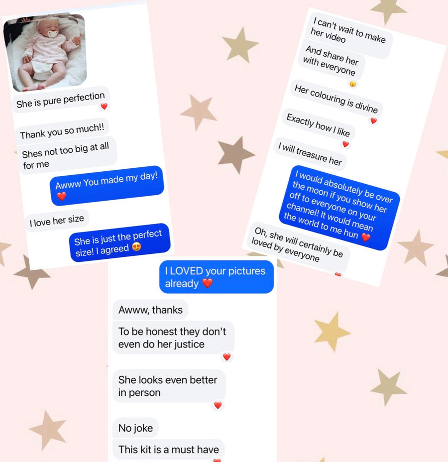 Message from Christina D H: She is pure perfection. Thank you so much! Her colouring is divine, exactly how I like. I will treasure her. To be honest the photos don't even do her justice — she looks even better in person. No joke, this kit is a must have.